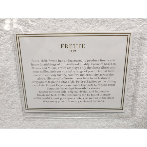 Frette Essential Triplo Bourdon Bath Towel 27 in x 55 in White Beige Cotton NEW! - Picture 4 of 5